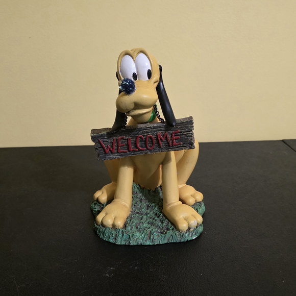 Disney Other - Vintage Disney Pluto Welcome Statue - Yellow and Green